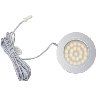 LEDlife RecoTouch møbelspot indbygning - Touch, Hul: Ø6 cm, Mål: Ø6,8 cm, børstet stål, 2,2W, 12V DC - Dæmpbar : Ikke dæmpbar, Kulør : Varm
