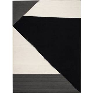NJRD Stripes blocks kelimtæppe sort 200x300 cm