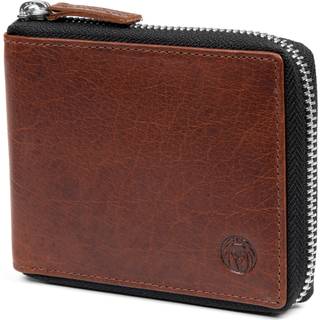 Mørkebrun Montreal RFID-Læderpung med Lynlås