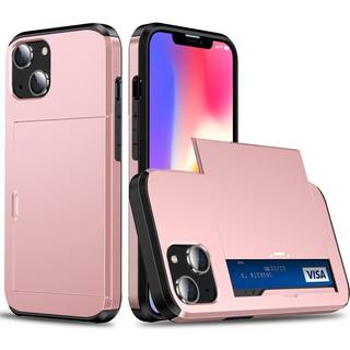 iPhone 14 Håndværker Cover m. Kortholder - Rose Gold