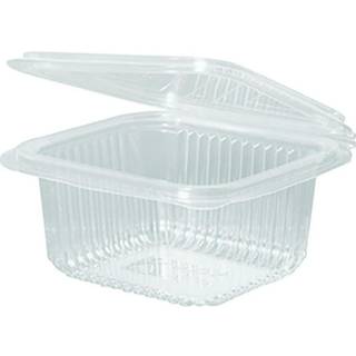 Salatbæger m/hængslet låg 500 ml 50 stk 13,4 x 12 x 6,5 cm Klar PP