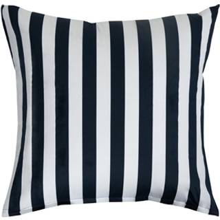 Pudebetræk 60x63 cm - Blødt bomuldssatin - Nordic Stripe - Mørkeblåt og hvidt