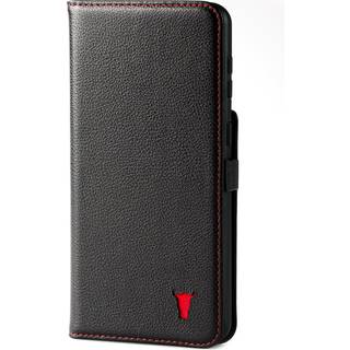 Galaxy S21 Ultra 5G Leather Case (with stand function) - Black with Red Detail
