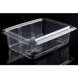 Salatbæger m/hængslet låg 1500ml 400 stk 140x195x70 mm PET
