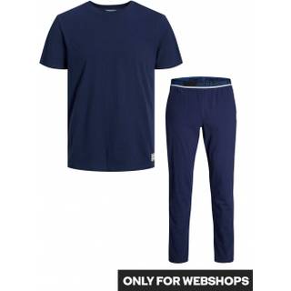 Jack & Jones pyjamas/loungesæt med t-shirt & bukser i navy til herre.