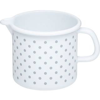 Riess Country Pünktchen Grau Schnabeltopf 12 cm / 1,0 L - Emaille