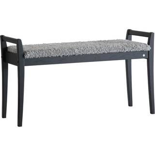 Oscarssons Möbel, Meja Bench Sortbejdset eg/fåreskindslook Lysegrå