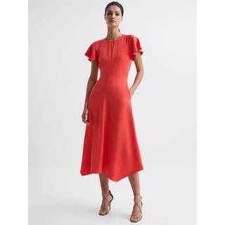 Reiss Reiss Coral Eleni Cap Sleeve Midi Dress