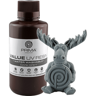 PrimaCreator Value Water Washable UV Resin - 500 g - Dark Grey