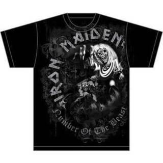 Iron Maiden Skjorte Number Of The Beast Grey Tone Unisex Black L