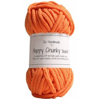 Go Handmade Happy Chunky Double 17879 Orange Indhold:100% Polyester Vægt/længde:50 g = 33 m Anbefalede pinde:6-10 mm Kan maskinvaskes på maks. 40°C / Tørres fladt.