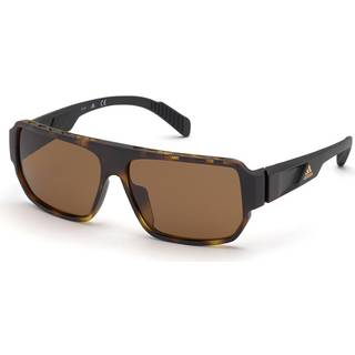 Adidas Sport Mand SP0038 52E Solbriller Injiceret Dark Havana Brun Firkantet Polariseret