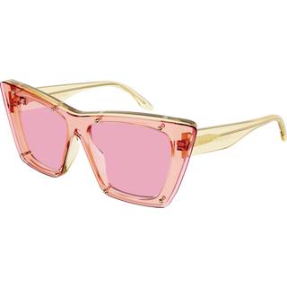Alexander McQueen Kvinde AM0361S 003 Solbriller Acetat Rosa Rosa Cat Eye