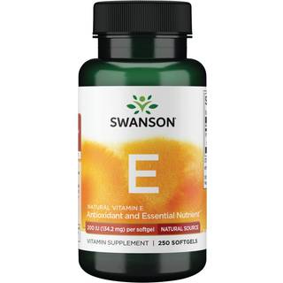 SWANSON E-vitamin Naturlig 200 IE 250 kapsler