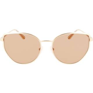 Calvin Klein Kvinde CK22113S 718 Solbriller Metal Guld Gul Geometrisk Normal