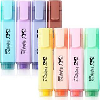 Mr. Penpastel Highlighter 8 pcs Tank Style Chisel Tip Sødt no Bleed Bible Highlighter School Supplies