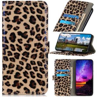 Motorola Moto E6 Plus Leopard Cover m. Pung Brun