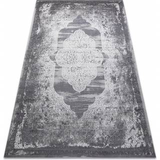 Tæppe NOBLE moderne 9479 65 Pynt vintage vasket - Strukturelle, to niveauer af fleece fløde / grå 80x150 cm