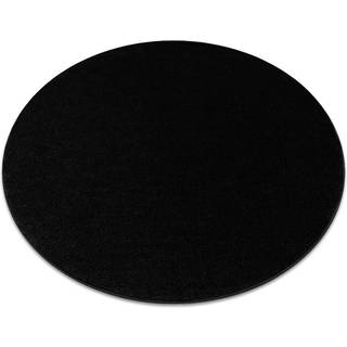 Tæppe SOFTY cirkel Enkelt, enfarvet sort cirkel 150 cm