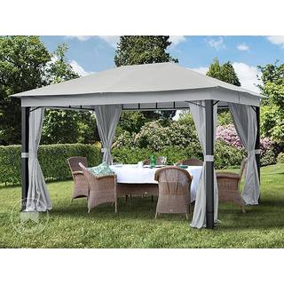 3x4m, havepavillon, inkl. 4 sidegardiner, stone - (300046)