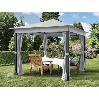 3x3m, havepavillon, inkl. 4 sidegardiner, stone - (300044)