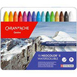Caran d'Ache Neocolor II - 15 vandopløselige akvarelkridt i topkvalitet