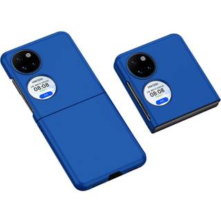 Huawei P50 Pocket Hårdt Plastik Bagside Cover m. Gummi Belagt Overflade - Blå