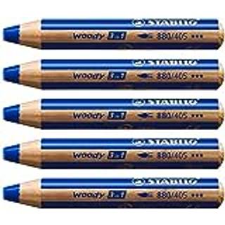 Stabilo woody 880-405 Marineblå tyk farveblyant 5stk (Udsalg kun 1pk)