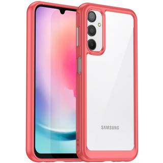 Samsung Galaxy A24 Cover Acrylic Combo - Gennemsigtig / Rød