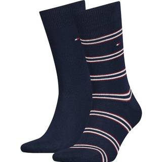 Tommy Hilfiger 2-pak Men Tommy Stripe OC Sock - Blue/Red - Str 39/42