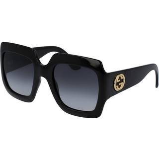 Gucci Kvinde GG0053SN 001 Solbriller Acetat Sort Grå Oversize Skygge