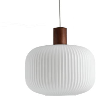 Scandi Living Fair loftslampe Ø30 cm Frostet glas/Mørkbejdset ask