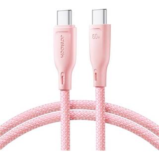 Joyroom USB-C til USB-C kabel 60W PD, 1m - Lyserød
