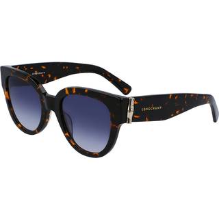 LONGCHAMP Kvinde LO733S 242 Solbriller Acetat Havana Blå Rund Normal Normal