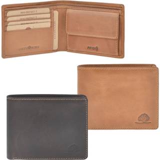 Geldbörse Leder 12x9cm mit RFID Schutz "Tornado" cognac 1089-24 | Greenburry.de