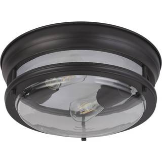 Glasgow loftslampe med glasskærm, IP44 sort
