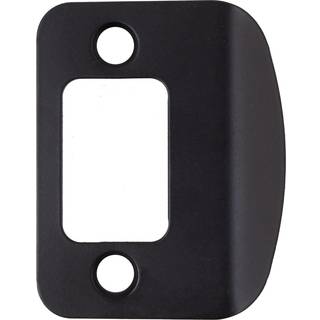 Fuld l?be rund hj?rne Deadbolt Strike Plate 2-1/4 inches 1-5/8 """" Center-to-Center Matte sort af Stone Harbor Hardware