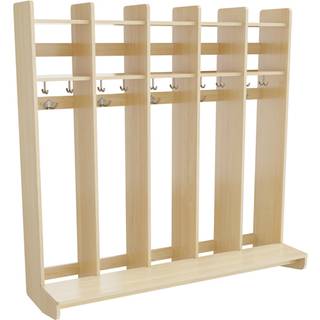 Garderobeindretning Eira Light, vægmodel 5 pladser, naturfarvet krydsfinér, rumbredde 220 mm