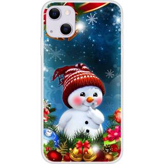 iPhone 13 Fleksibelt Plast Jule Bagside Cover - Tegneserie Snemand
