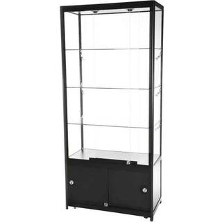 Showcase Tower Duo vitrineskab med underskab og LED spots sort