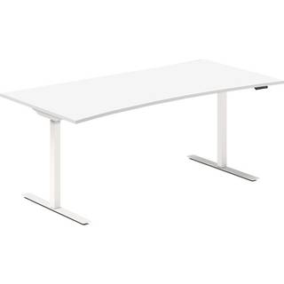 Hæve-sænkebord DNA, Hvid 1800x800mm Bue 2-ben/Hvid