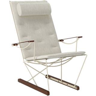 Massproductions Spark Lounge Chair, ivory-valnødsbejdset bøg Romo Ruskin Quill 7757/10