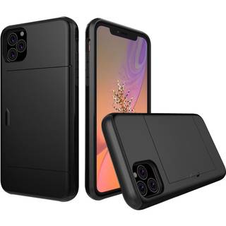 Apple iPhone 11 Hårdt Plastik Cover m. Kortholder - Sort