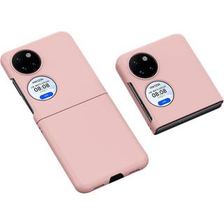 Huawei P50 Pocket Hårdt Plastik Bagside Cover m. Gummi Belagt Overflade - Lyserød
