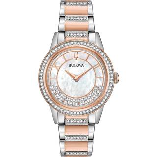 Bulova 98L246 Crystal Hvid/Rosaguldtonet stål Ø32.5 mm