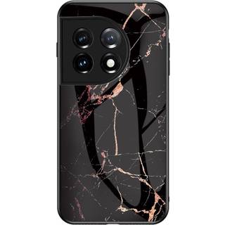 OnePlus 11 Bagside Cover m. Glasbagside - Gold Black Marble