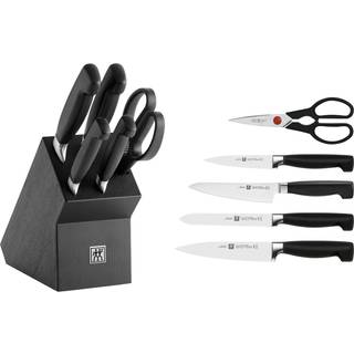 ZWILLING Four Star Sæt med knivblok 6-dele, Sort