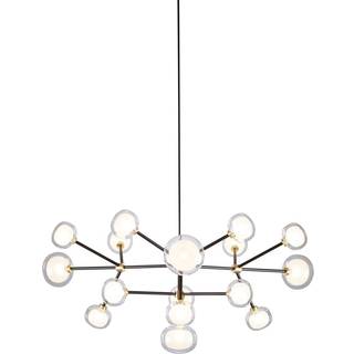 TOOY Nabila 552.16 Pendel Mat Sort/Børstet Messing med Klar Glas