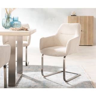 Freischwinger Pejo-Flex Cord Beige Freischwinger flach Edelstahl Taschenfederkern - Beige, Silber