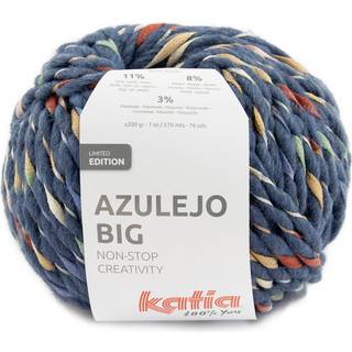 Katia - Azulejo Big Fv. 500 Jeans / Rød / Camel / Grøn Multi